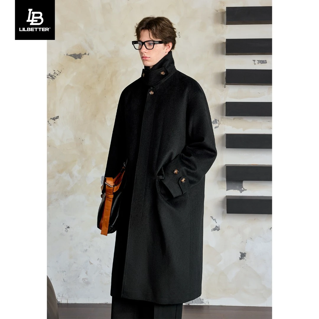 Lilbetter老钱风中长款翻领毛呢大衣2024冬季新款都市通勤外套LB
