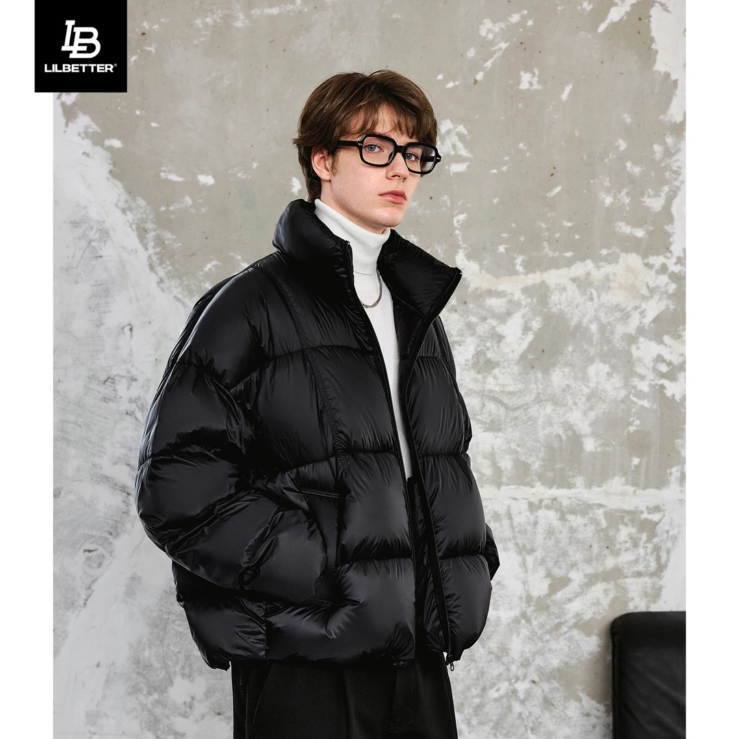 Lilbetter2024冬季半高领时尚加厚保暖羽绒服男士外套