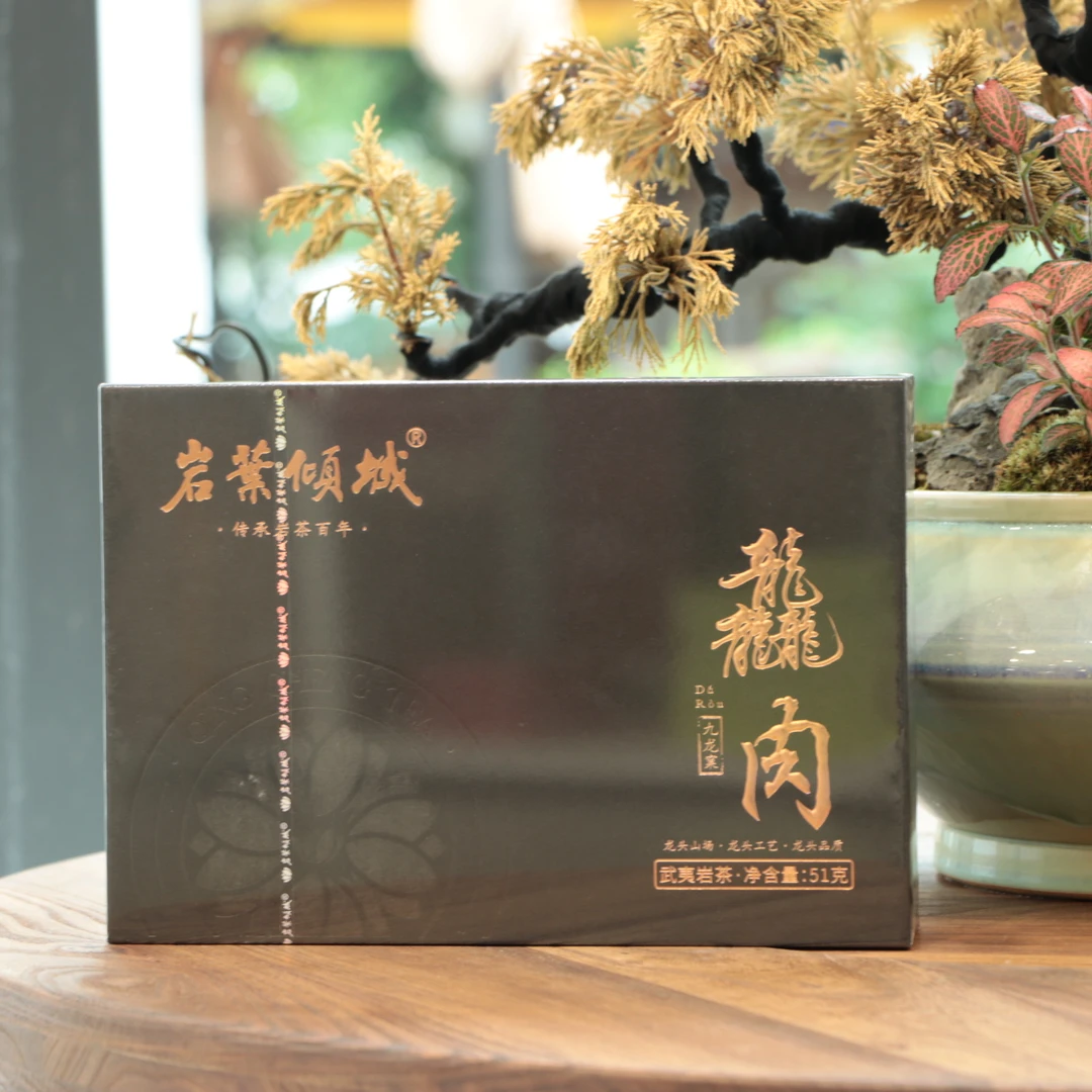 岩叶倾城龘肉九龙窠肉桂51克6泡福建武夷山岩茶乌龙茶礼盒装礼袋