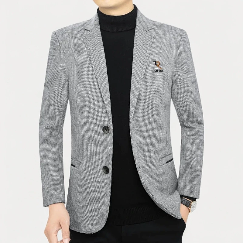 A新款男士春秋季单西外套商务休闲韩版高档西装中青年修身西服