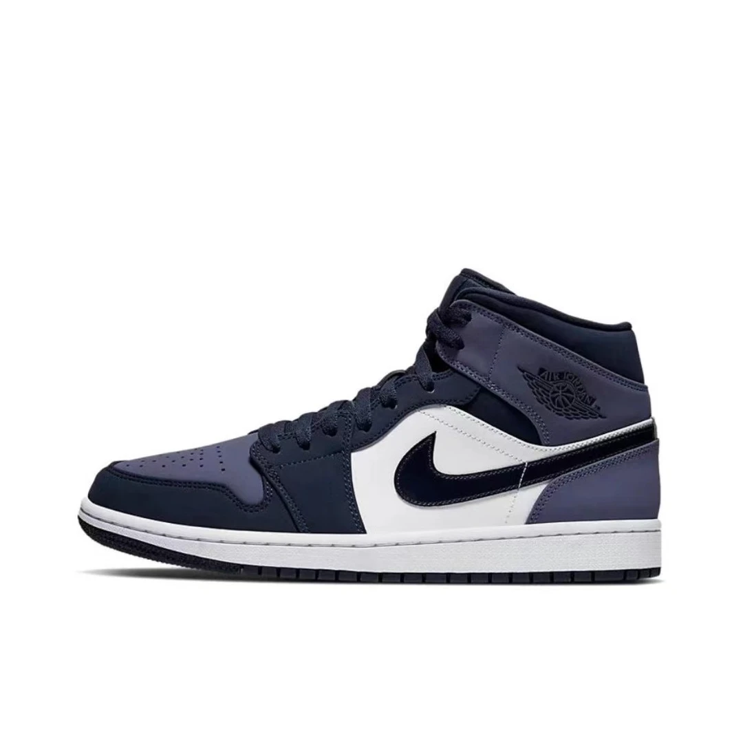 Nike/耐克Jordan 1 Mid 黑紫脚趾 男款休闲运动板鞋 554724-445