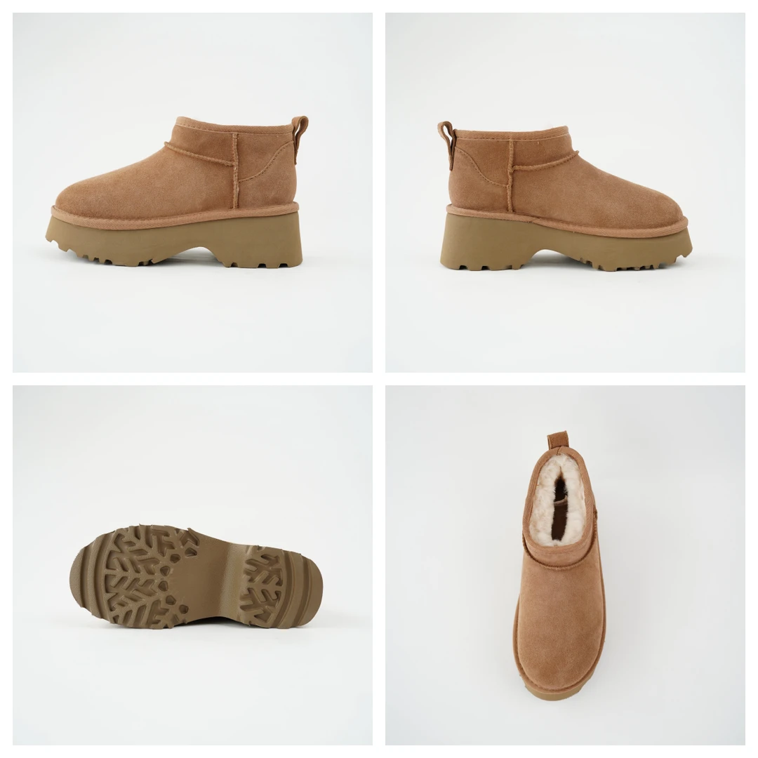 【24年新款人鱼5CM】外牛皮内羊皮毛雪地靴保暖加厚冬季必备