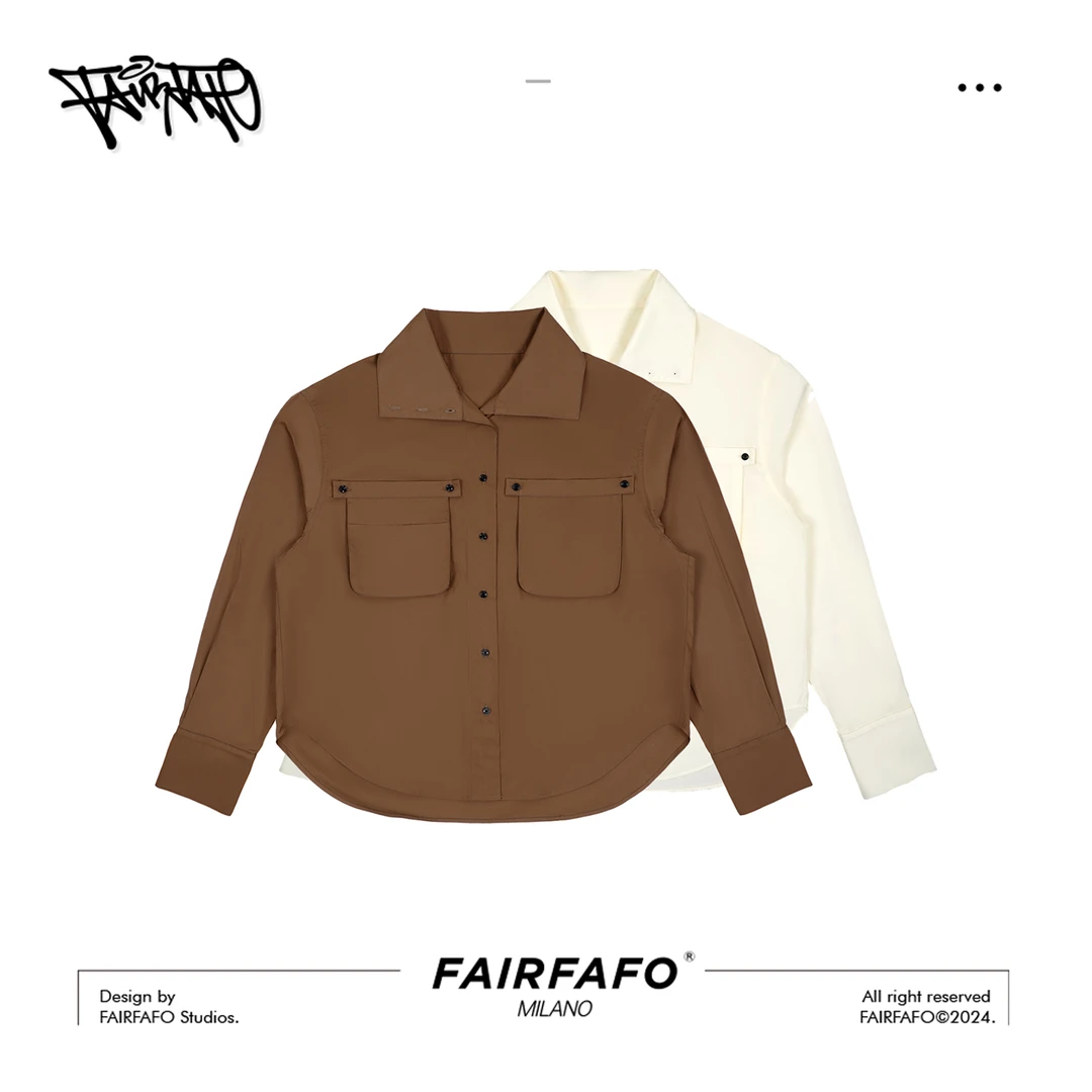 FAIRFAFOFAIRFAFO林肉肉【工装风立领长袖衬衫】DJ24CS036气质衬衣