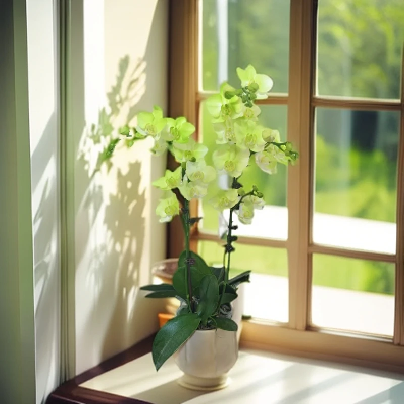 蝴蝶兰《绿如意》绿色系稀缺艺术喷色工艺鲜活绿植带花带花苞