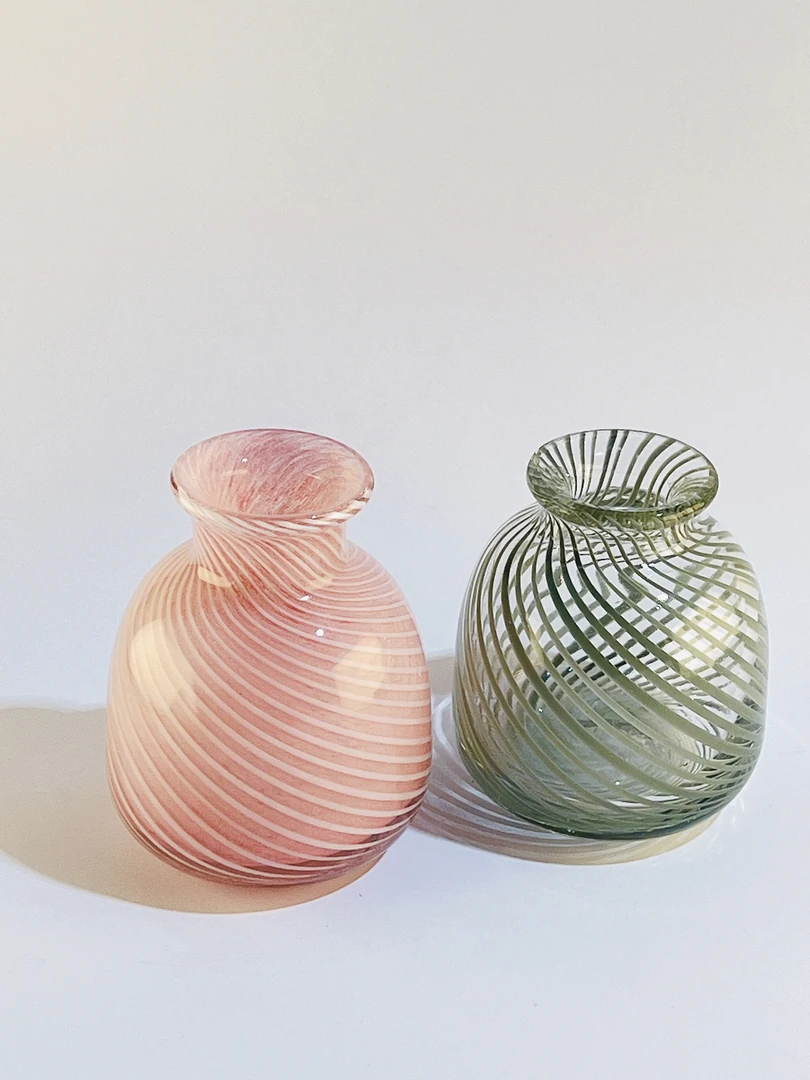 出口竖纹扭扭纹烛台玻璃琉璃5个颜色