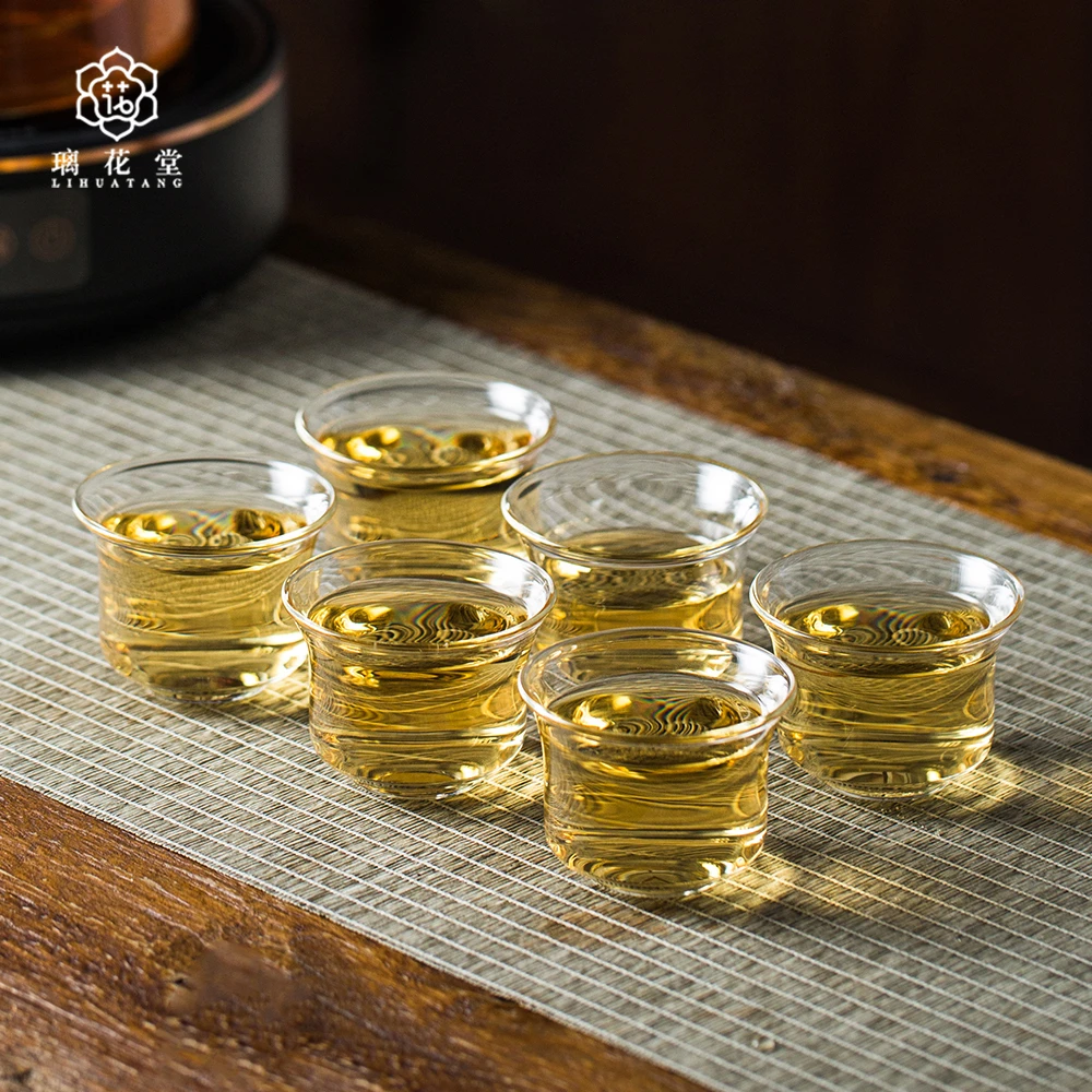 笑口常开 透明料品杯喝茶小杯子高硼硅耐热玻璃小品杯