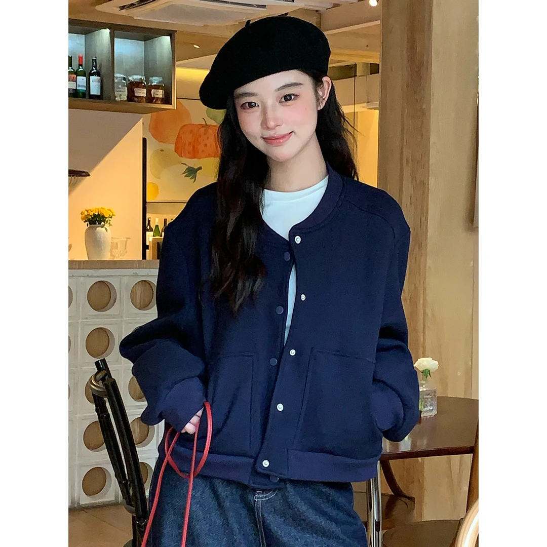 秋冬百搭小众小个子加厚加绒500g外套女休闲长袖气质女装高级感