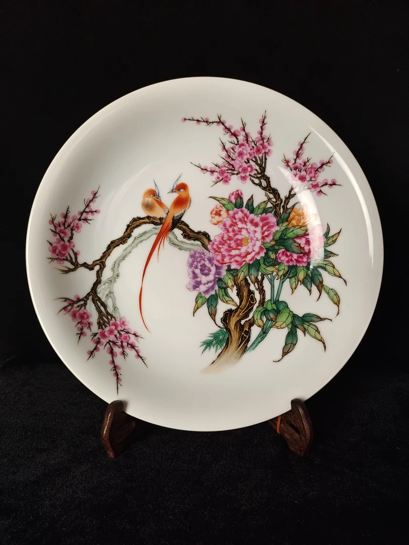 鸟语花香赏盘+壶承