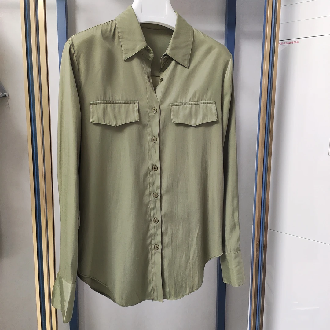 【澜墨儿】绿野仙踪绿色衬衫长袖时尚女士