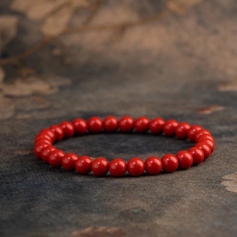 天然辰砂【木欣欣】朱砂手串6mm单圈MXLV2132YSAG
