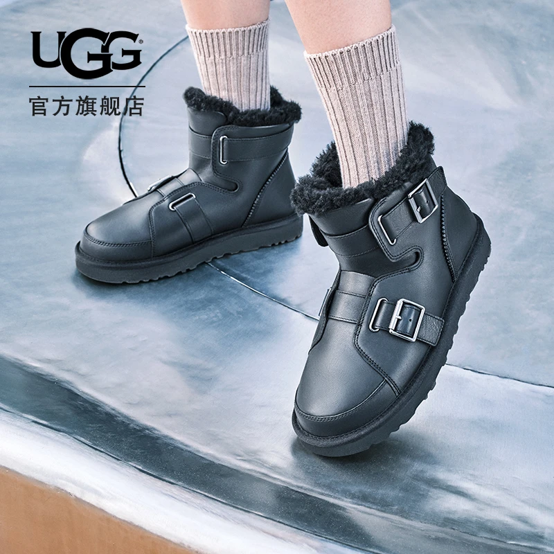 UGG 秋冬新款女士纯色休闲经典迷你搭扣短靴雪地靴 1138157
