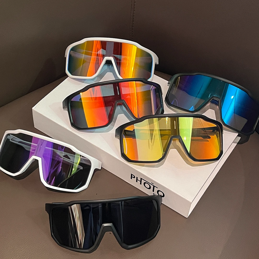 运动户外骑行太阳眼镜男女复古连体墨镜黑大框登山滑雪防风护目镜