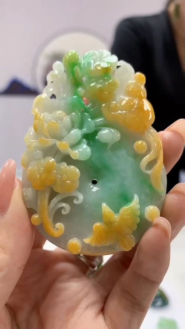 【闪购商品】定制翡翠未镶嵌4902DD-毛货挂件261