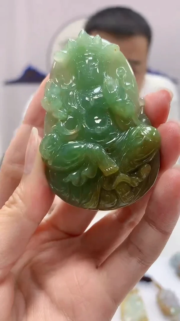 【闪购商品】定制翡翠未镶嵌毛货挂件人物297-4898zm