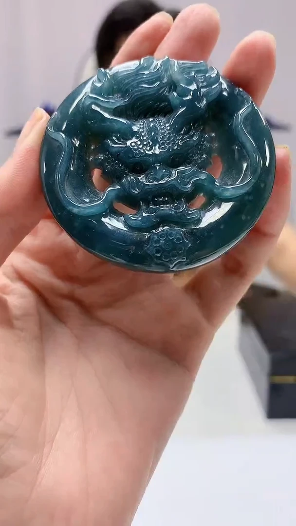 【闪购商品】定制翡翠未镶嵌4917zm-毛货挂件龙牌78