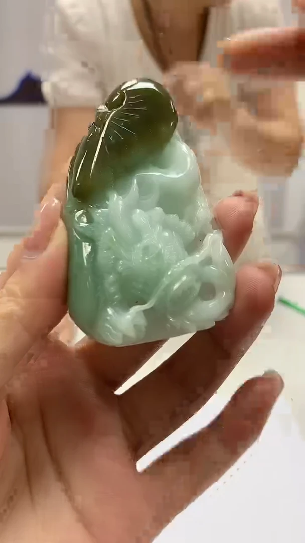 【闪购商品】定制翡翠未镶嵌4902ms-毛货25龙牌