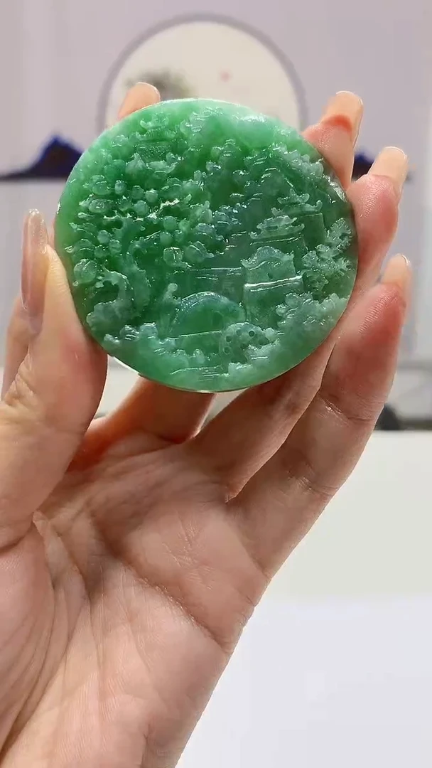 【闪购商品】定制翡翠未镶嵌毛货挂件山水171-5116zm