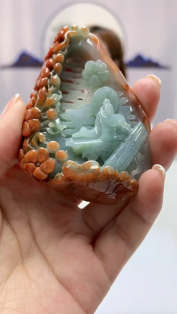 【闪购商品】定制翡翠未镶嵌4852ms-毛货挂件87
