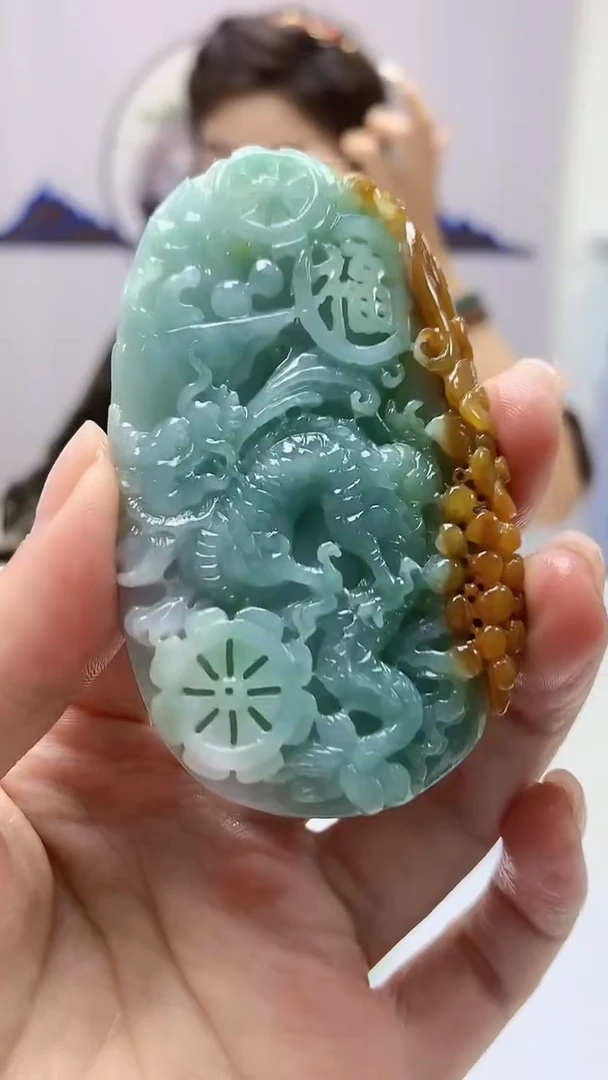 【闪购商品】定制翡翠未镶嵌4829ms-毛货66龙牌