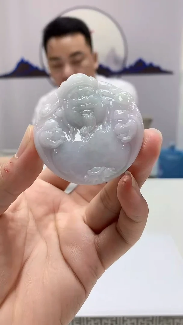 【闪购商品】定制翡翠未镶嵌3355bb-毛货财神68