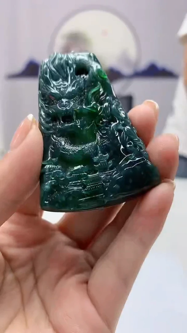 【闪购商品】定制翡翠未镶嵌5112ms-毛货149龙牌