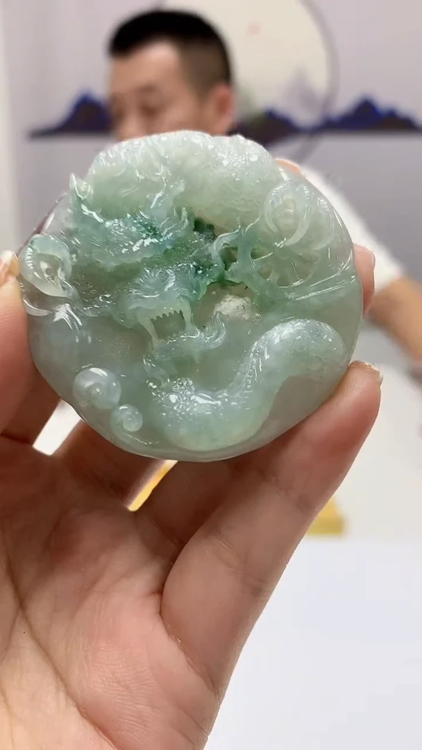 【闪购商品】定制翡翠未镶嵌5112ms-毛货171龙牌