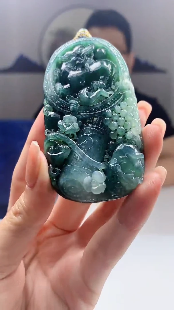 【闪购商品】定制翡翠未镶嵌毛货挂件93-4837zm