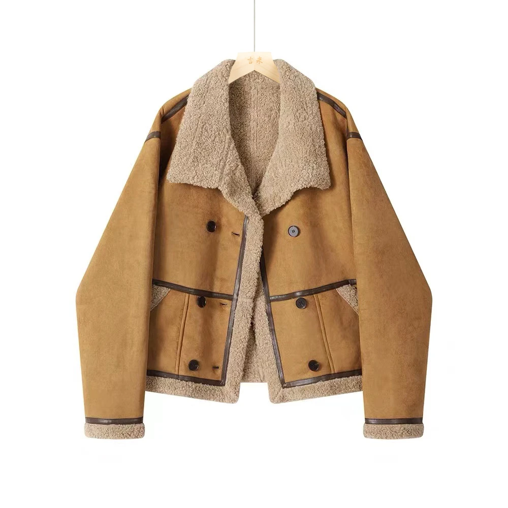 吉米原创-冬季麂皮绒加绒加厚夹克棉服231160衣长59胸围110