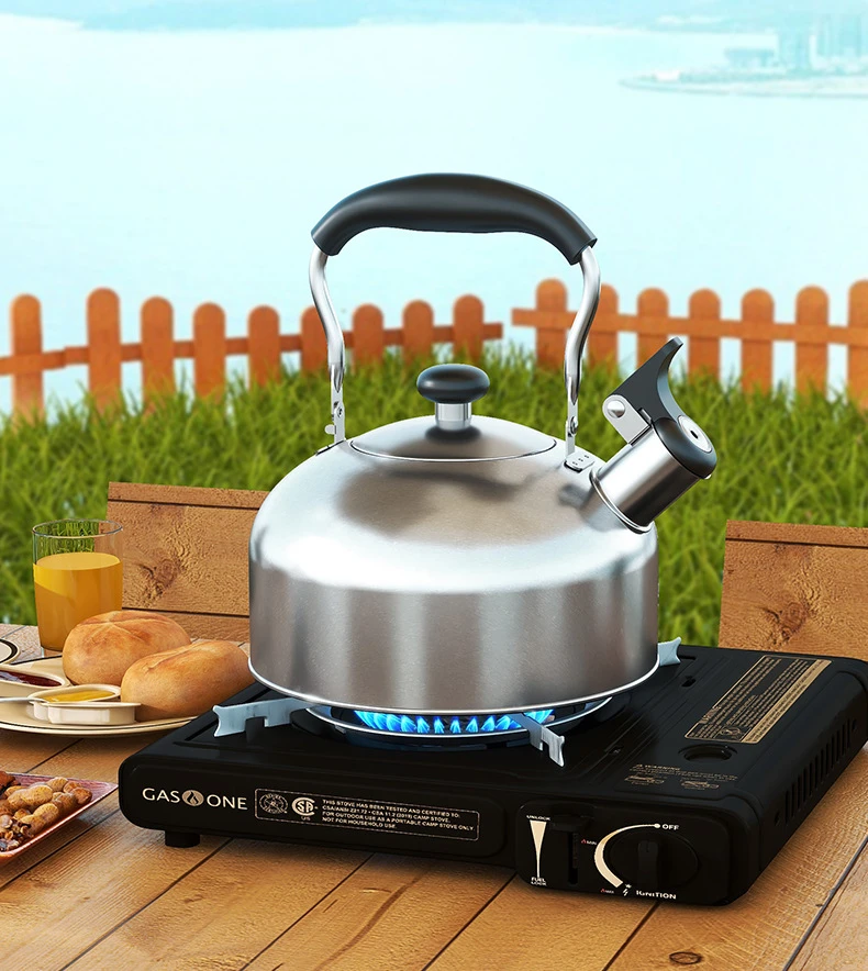 鸣笛烧水壶户外露营家用水壶平底电磁炉煤气灶热水壶特厚不锈钢