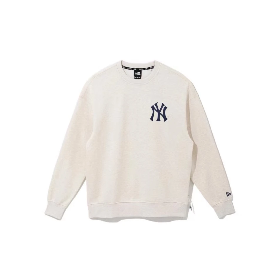 New Era MLB系列 纽约洋基队 Logo印花圆领套头长袖卫衣  燕麦色
