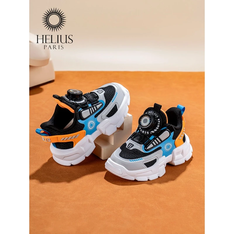 Helius赫利俄斯春秋新品学步鞋网面婴童鞋旋钮扣运动鞋防滑软底