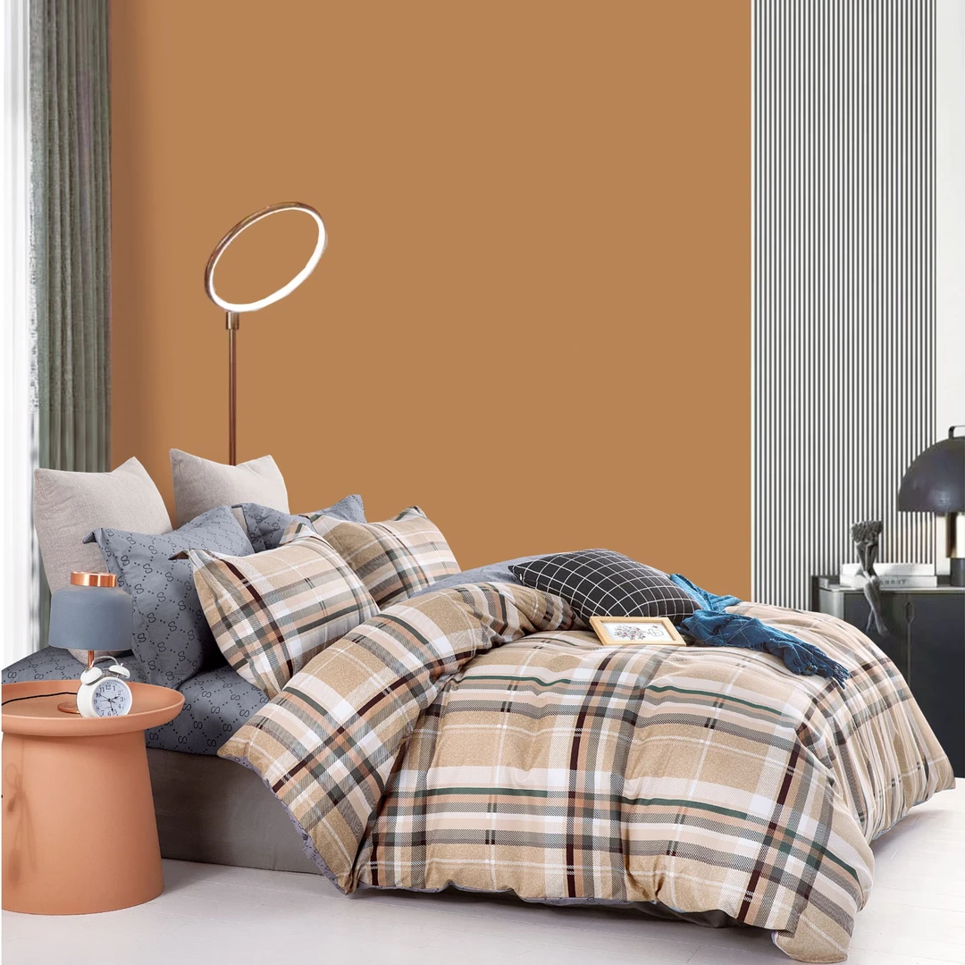 【晴朗咖1.5米被罩】高支高密水洗斜纹棉被罩