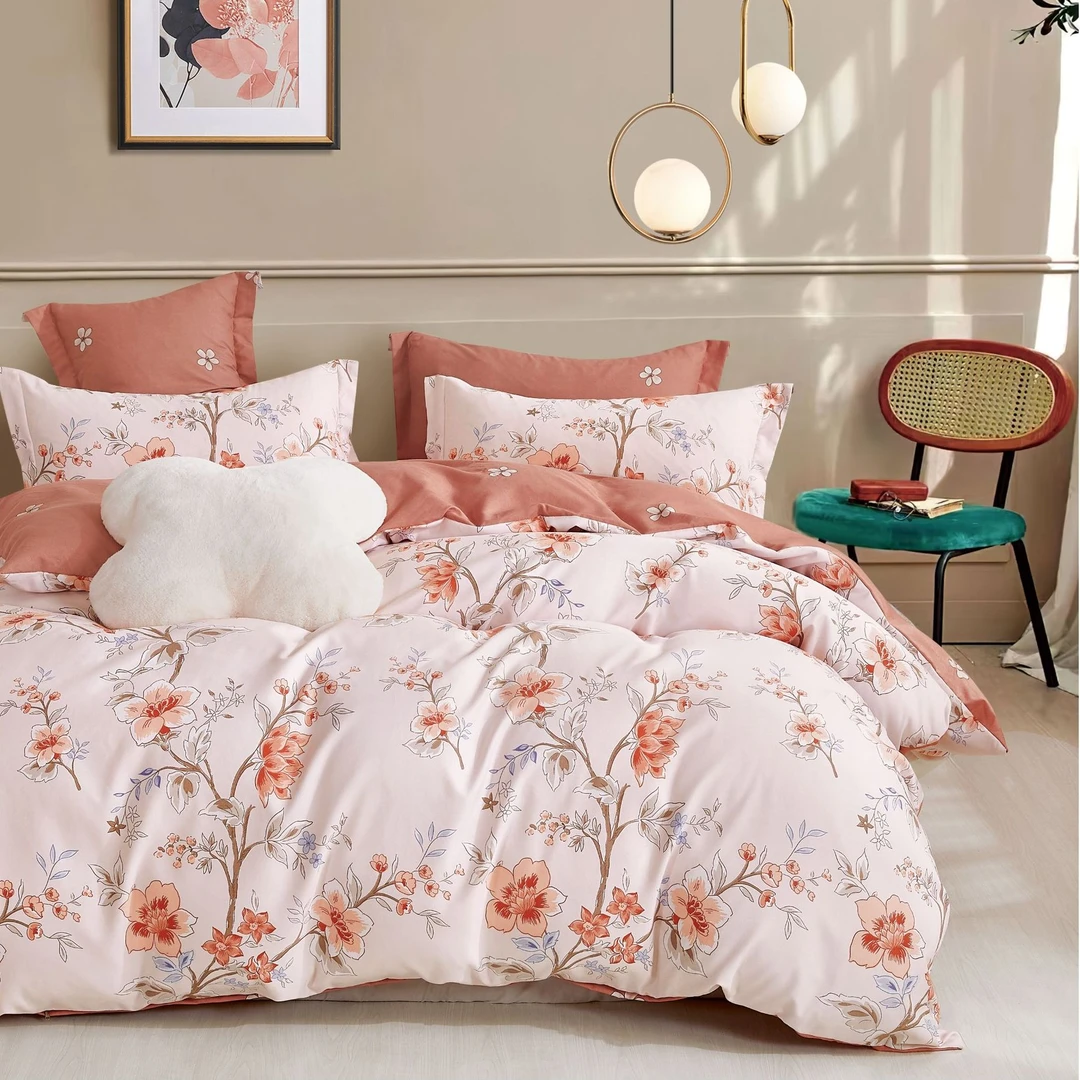 【山谷花间三件套】高支高密绵绵水洗斜纹棉三件套