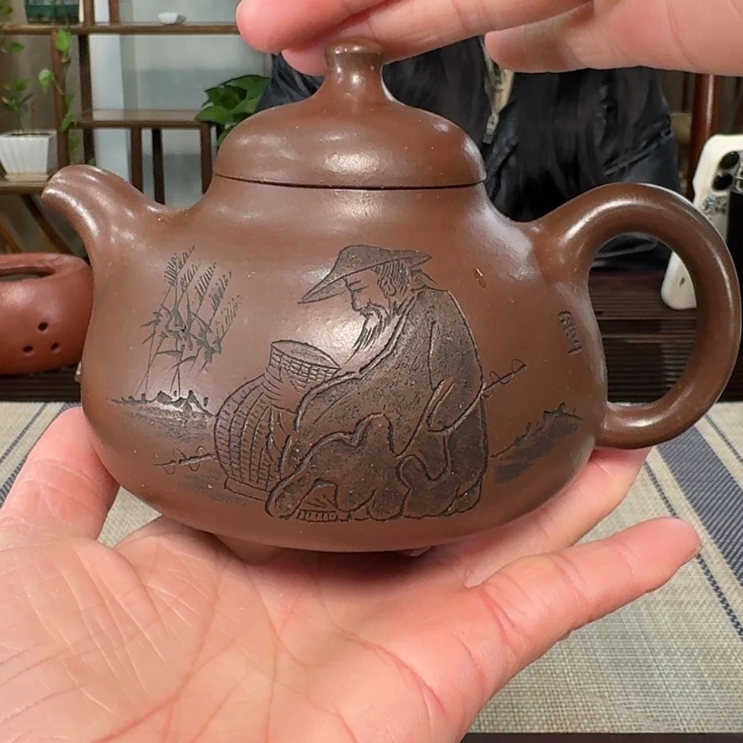 【闪购商品】紫砂茶壶330cc 景舟底槽青