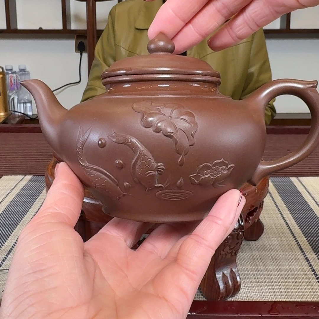 【闪购商品】紫砂茶壶400cc 厂料老紫泥