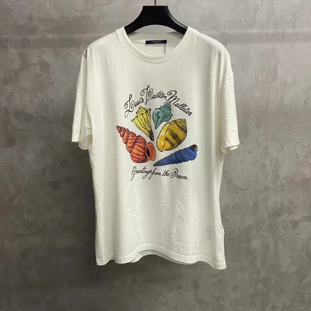louis vuitton 白色贝壳印花图案logo短袖/Xl/99新