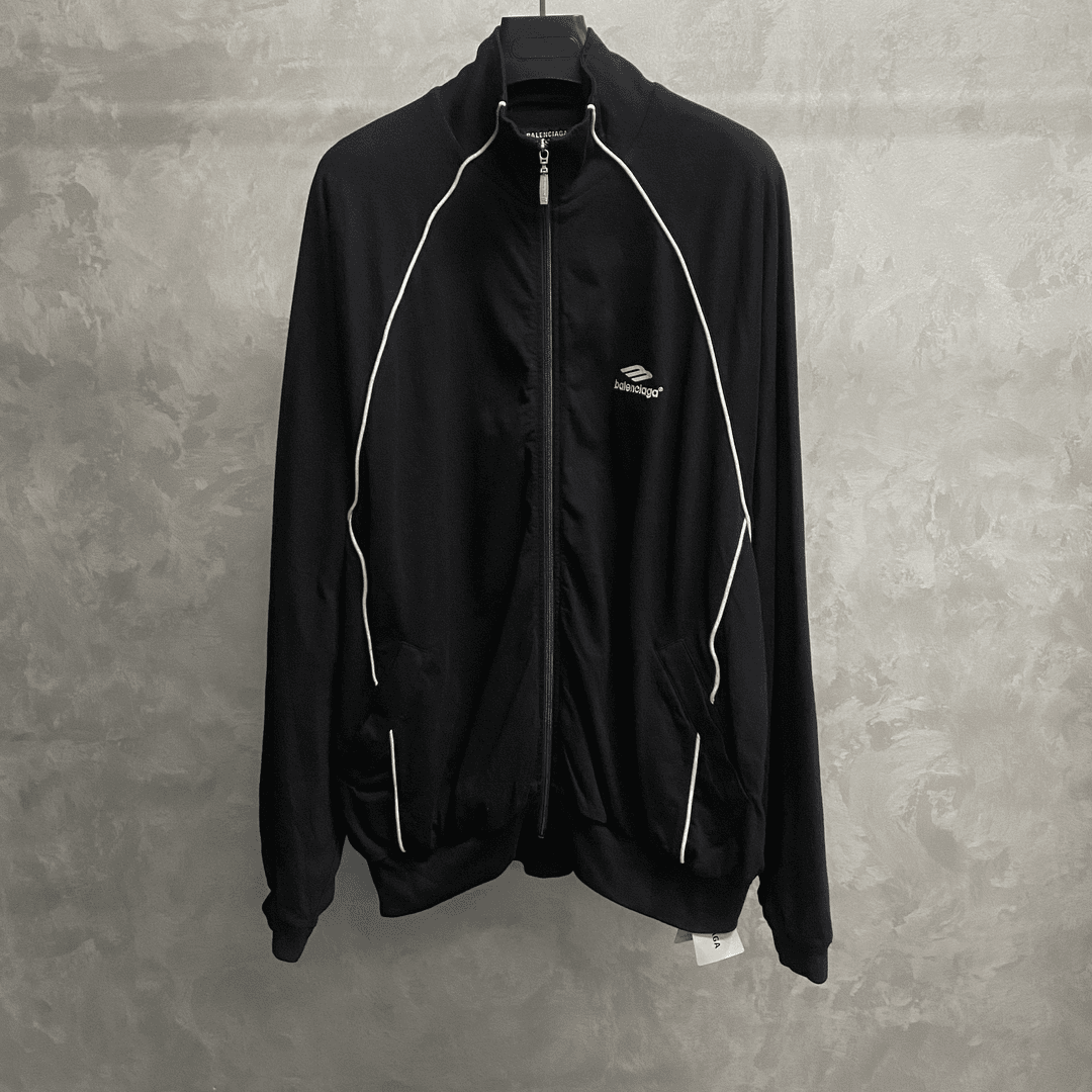 balenciaga 黑色刺绣图案logo校服夹克 S/未使用