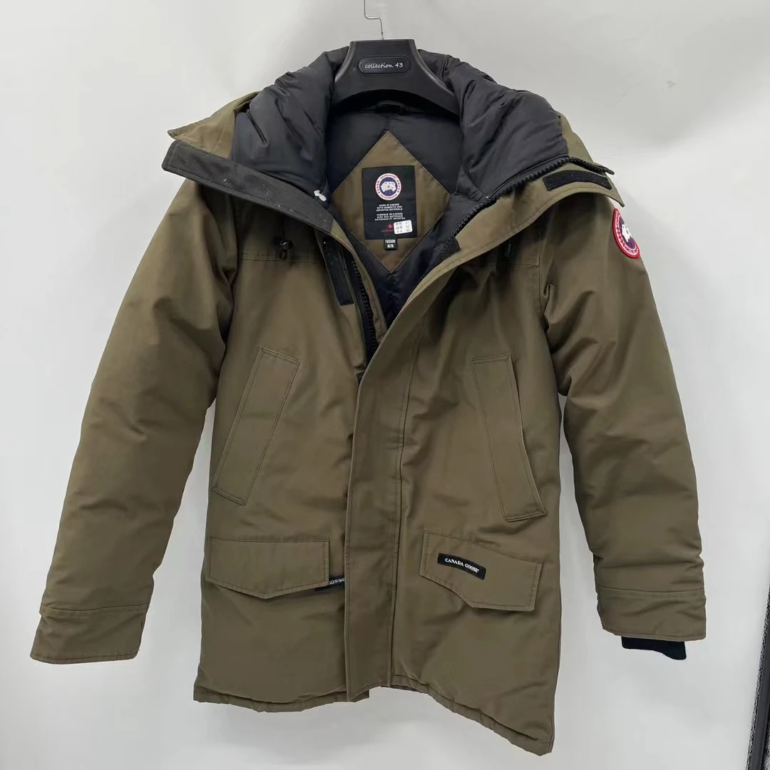 canada goose 军绿色刺绣袖标派克羽绒服:M/99新