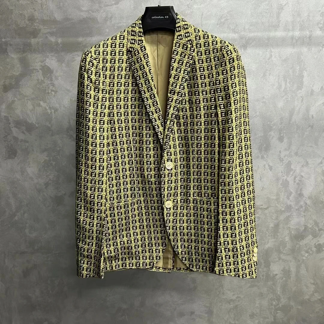 fendi 金线满印图案logo西装夹克/46/99新
