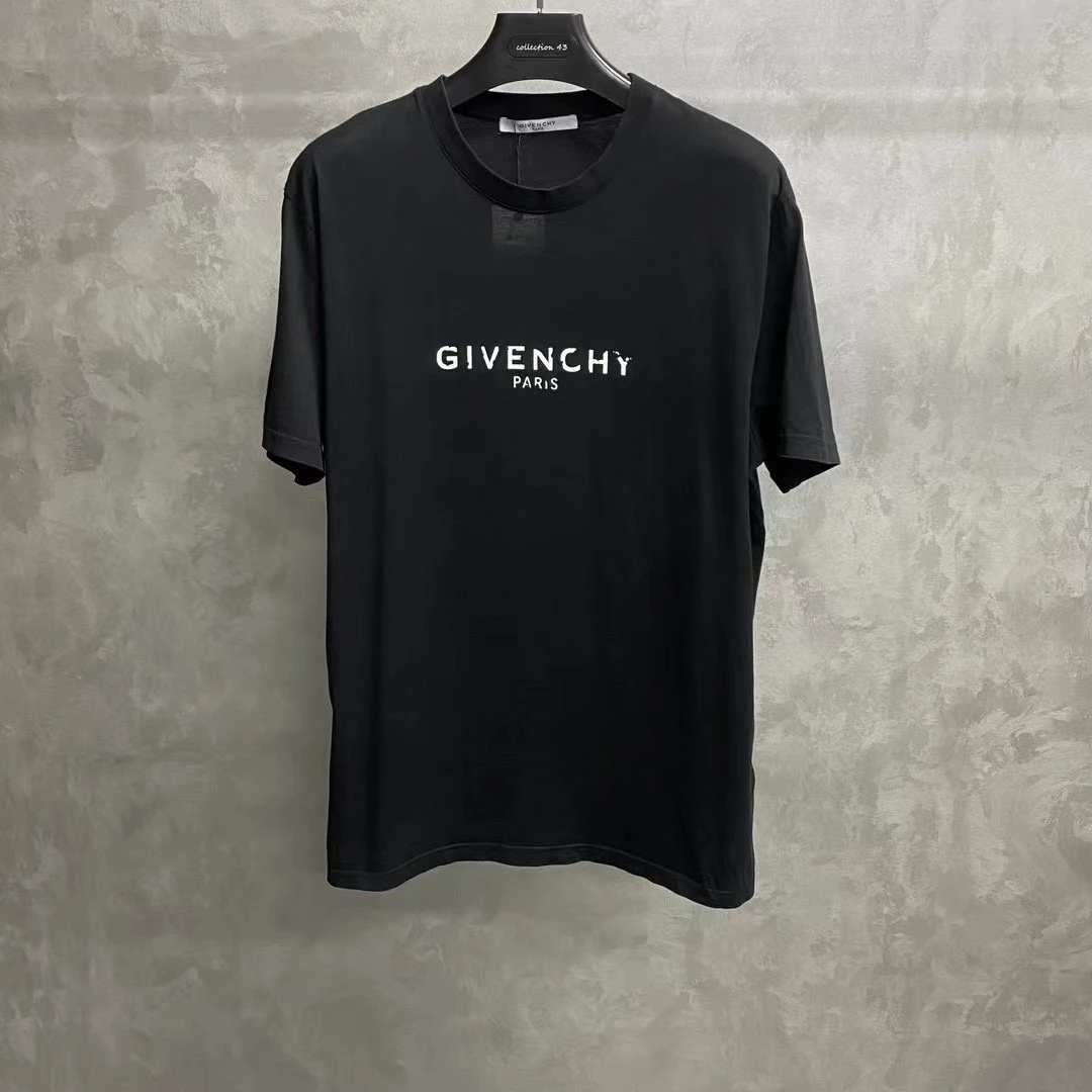 givenchy 黑色破坏印花图案logo短袖/xxl/99新
