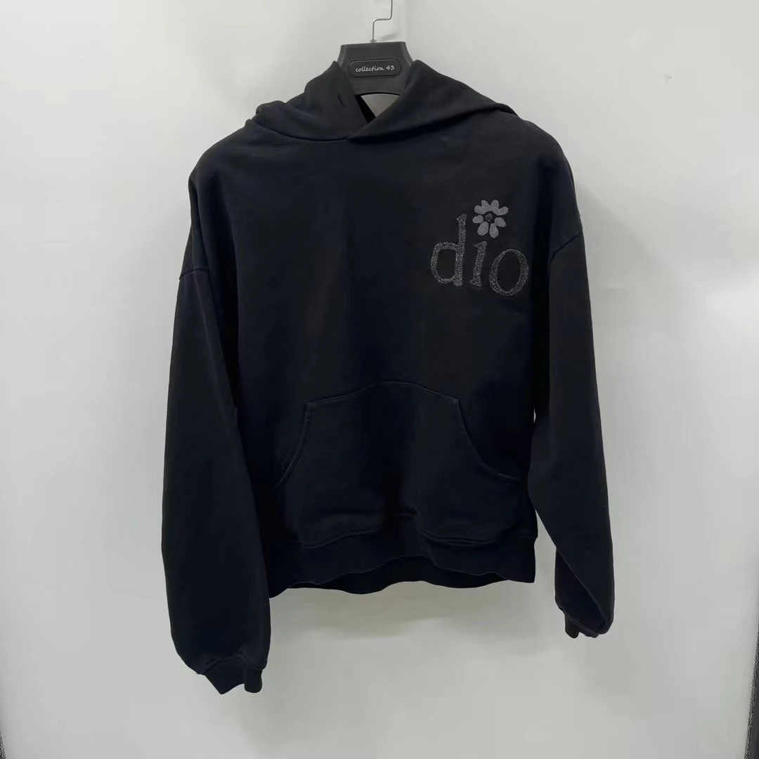 dior 23by erl黑色花卉图案logo帽衫/s/99新