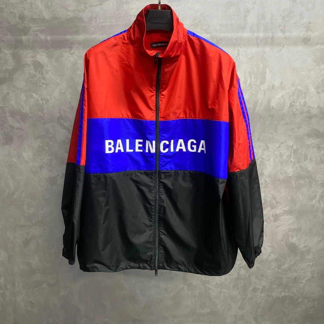 balenciaga 红蓝拼色印花图案logo冲锋衣 48/未使用