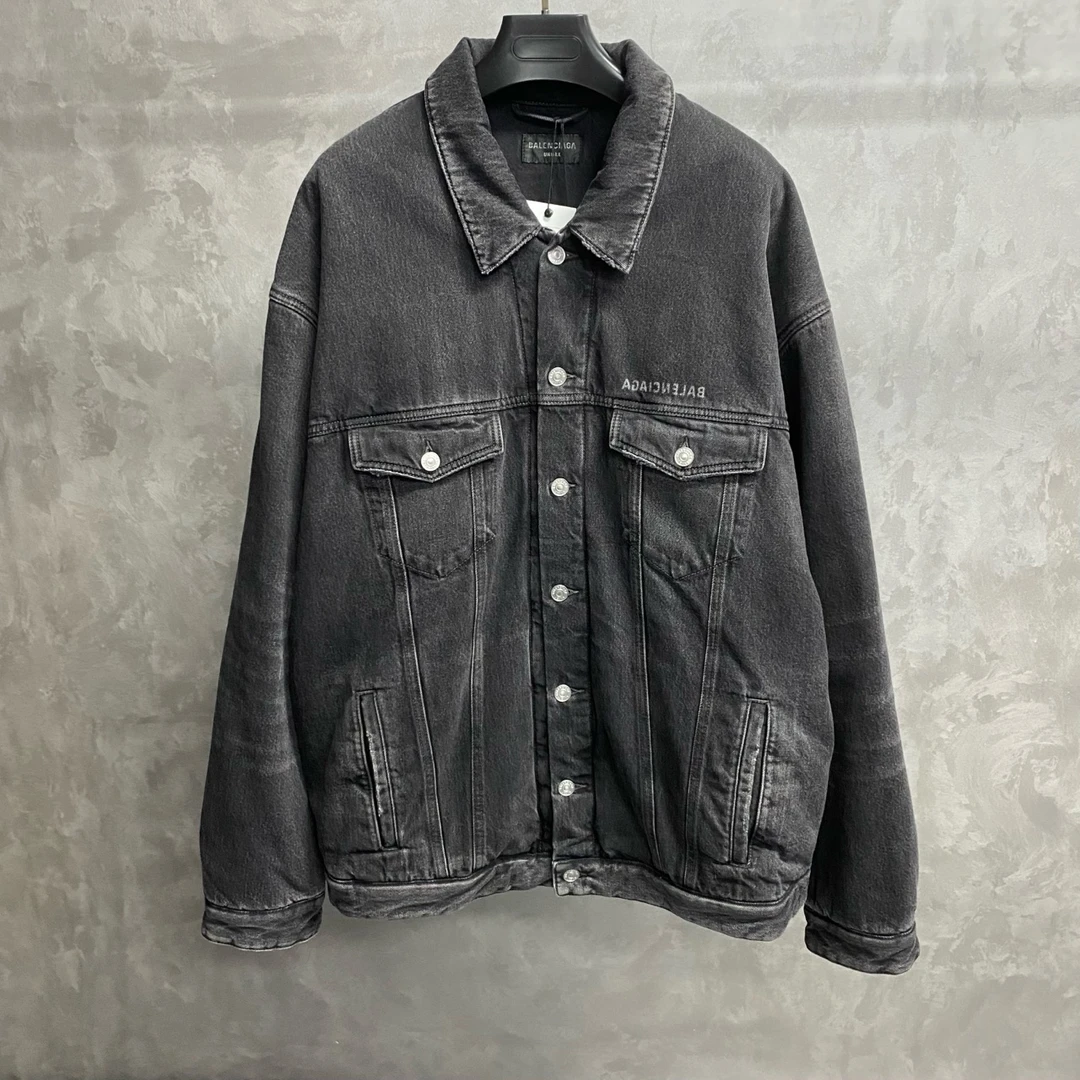 未使用 Balenciaga/巴黎世家 黑灰色棉服夹克/48码/52码
