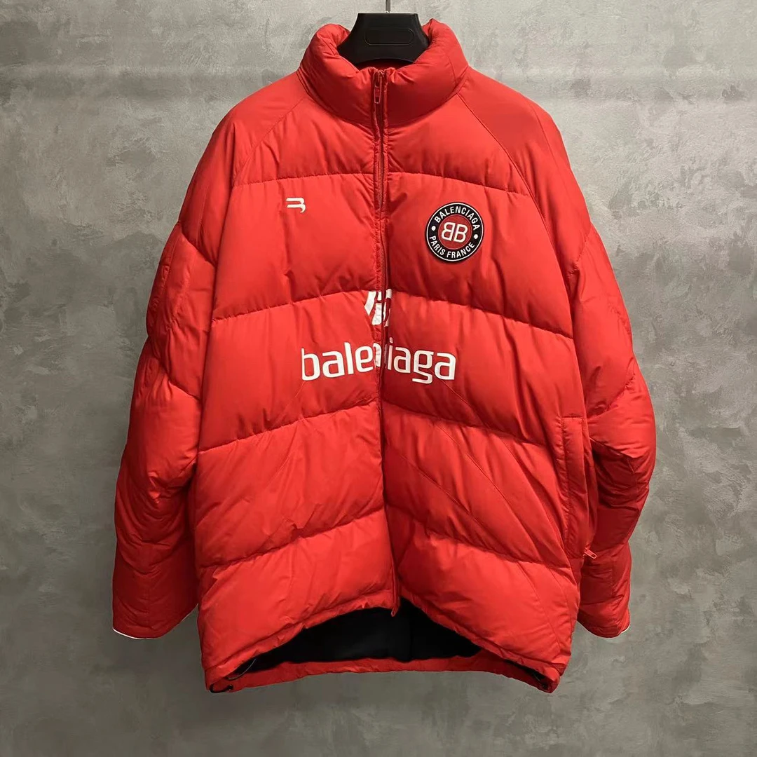 balenciaga 红色足球印花图案logo羽绒服/48 /46/44/未使用