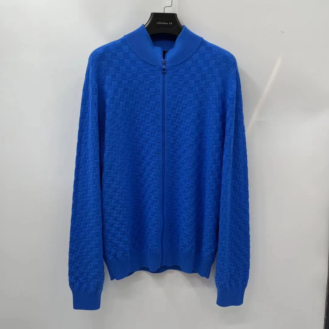 louis vuitton 蓝色棋盘格针织拉链夹克 /xl/未使用