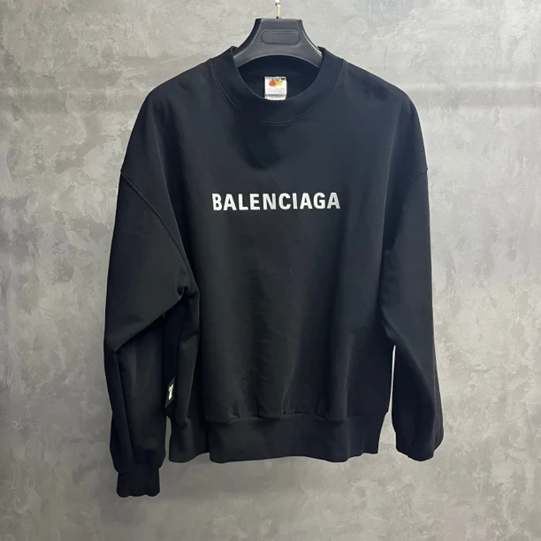 balenciaga 黑色镜面苹果刺绣图案logo卫衣/S/样衣