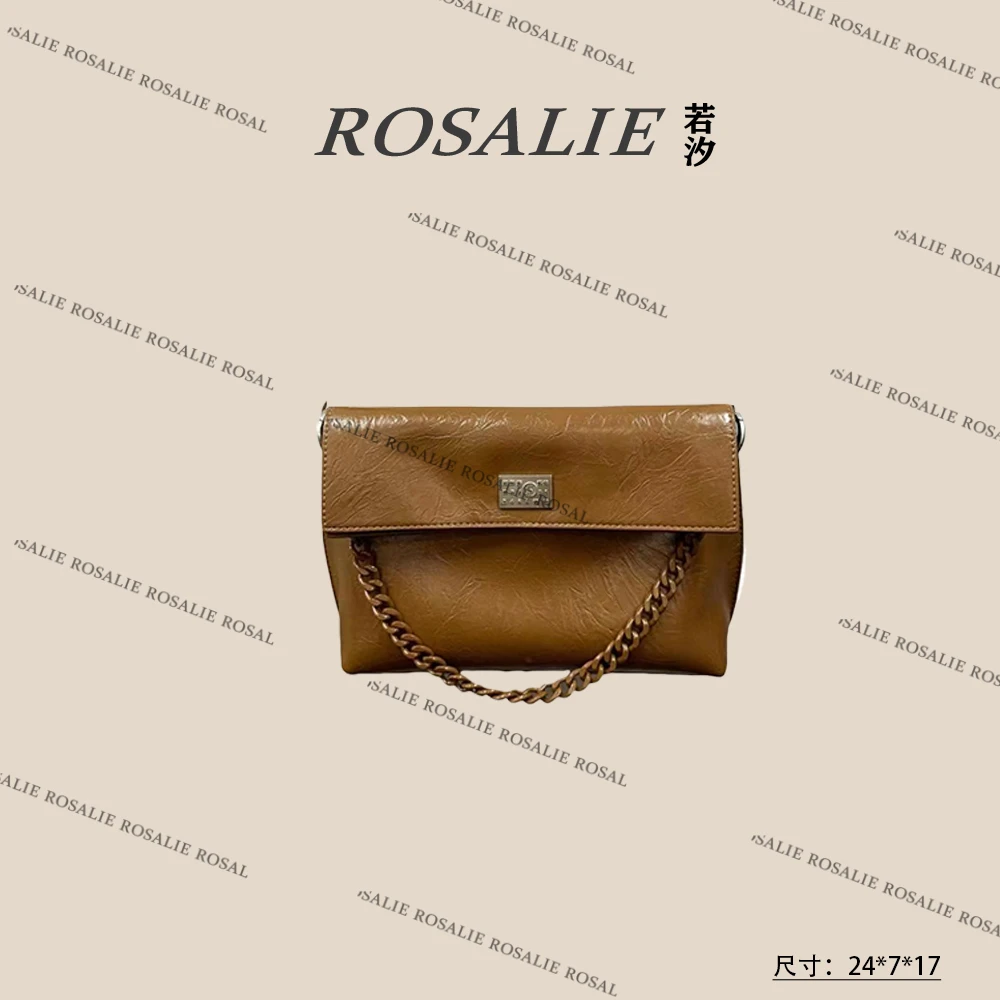 【工厂直销】QYX-9659-坚果色女士时尚百搭复古单肩腋下包