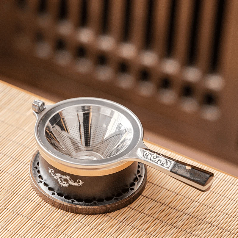 双层不锈钢茶漏新型茶滤网茶叶过滤网创意茶隔漏斗茶水分离加厚