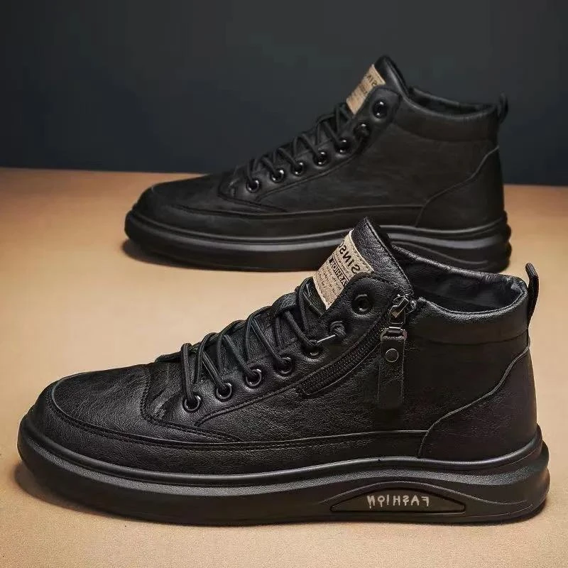 【小扬哥推荐】马丁靴男鞋冬季2023新款高帮板鞋英伦风男士休闲皮