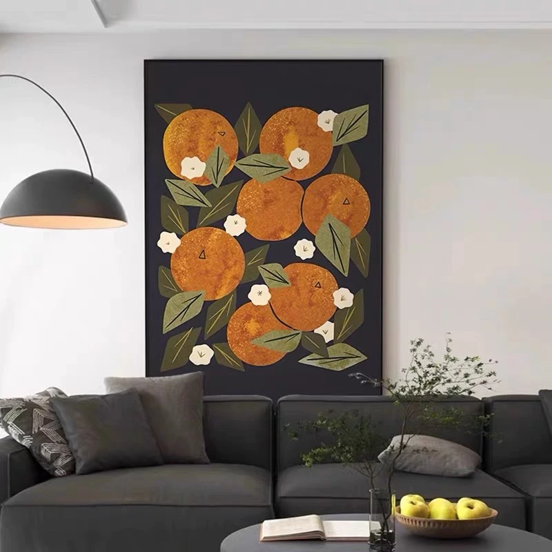 【心想事橙】新中式寓意好喜庆玄关装饰画高级感客厅客厅背景墙挂画